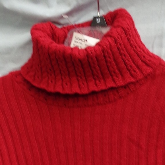 Y2K vintage turtleneck red sweater size M junior - Picture 3 of 9